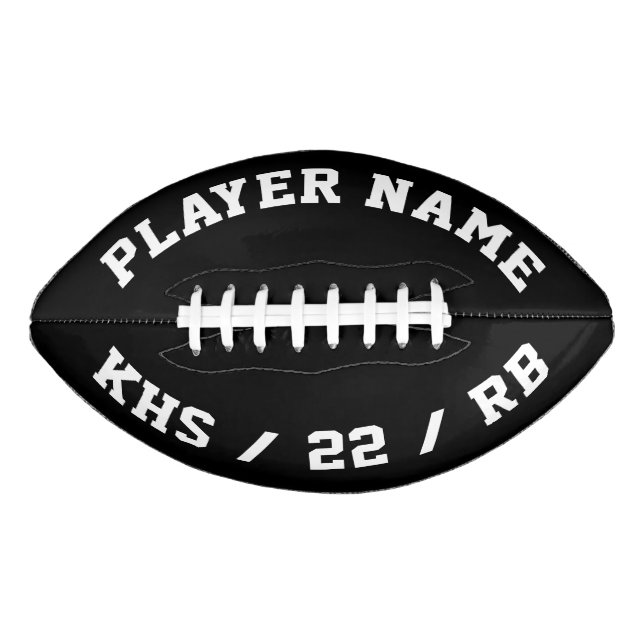 Custom Player Name and Number, School and Position Football (Front)