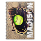 Custom Player Name Fastpitch Softball Notebook