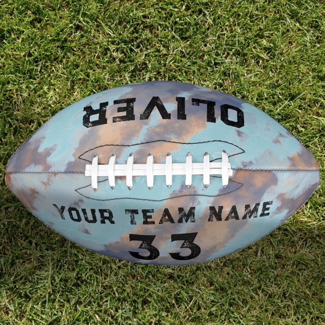 Custom Player Name & Number Team Watercolor Football (Creator Uploaded)