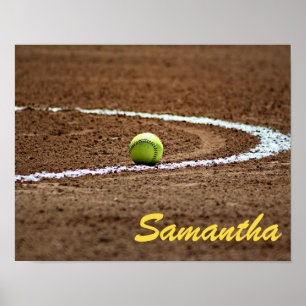 Custom player or team name softball photo poster