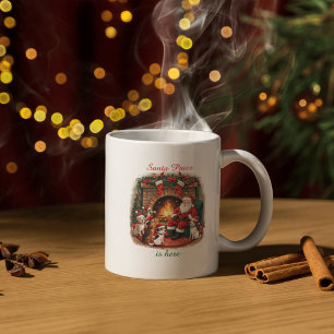 Custom Playful Santa & Pets Christmas Mug