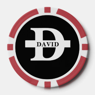 Custom Playing Cards with Monogram and Name Poker Chips