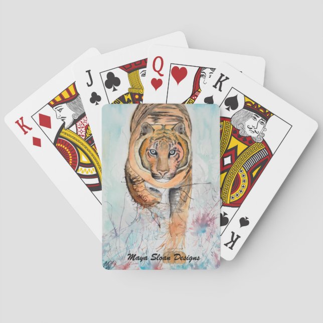 Custom Playing Cards with Original Tiger Art (Back)