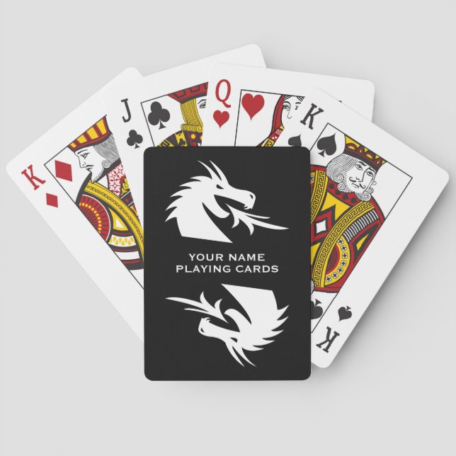 Custom playing cards with two dragon heads logo (Back)
