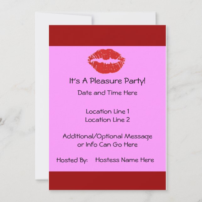 Custom Pleasure Party Invites (Front)