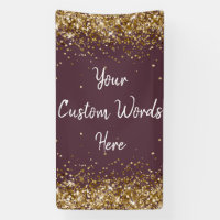Custom Plum Purple Gold Birthday Party Photo Prop