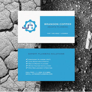Custom Plumbing Water Pipe Leaks Repair Services Business Card