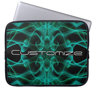 Custom Plumes of Green Smoke Custom on Black Laptop Sleeve