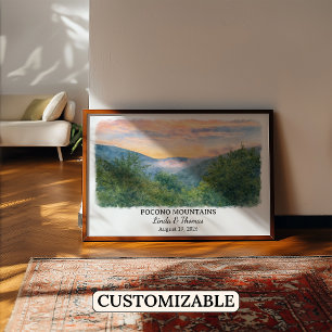 Custom Pocono Mountains Wall Art, Pennsylvania Poster