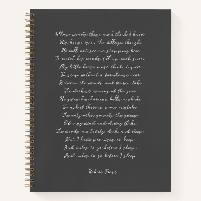 Custom Poem Song Lyric Quote  Notebook (Front)