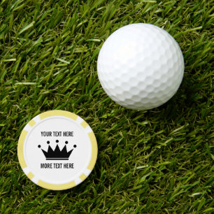 Custom poker chip golf ball marker with crown logo