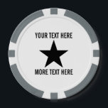 Custom poker chip golf ball markers with star logo<br><div class="desc">Custom poker chip golf ball markers with patriotic star logo. Personalise with your own funny quote, name or saying. Make your own fun golfing gift for friends and family. Add name or initials of golfer on the back. Double sided design with custom background colour. Sports themed presents and party favours...</div>