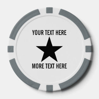 Custom poker chip golf ball markers with star logo