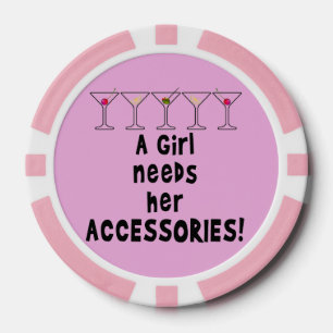 CUSTOM POKER CHIPS, A GIRL NEEDS HER ACCESSORIES CHIPS