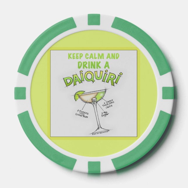 CUSTOM POKER CHIPS - KEEP CALM & DRINK A DAIQUIRI (Front)