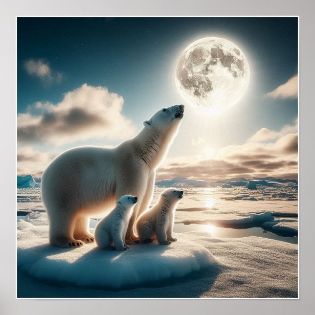Custom Polar Bears Wall Poster (Front)