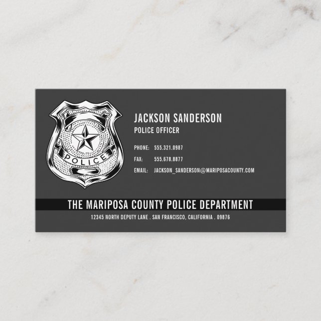 Custom Police Department Law Enforcement Logo Business Card (Front)