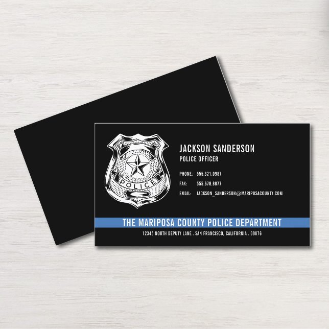 Custom Police Department Law Enforcement Logo Business Card (Custom Police Department Law Enforcement Logo Business Card)