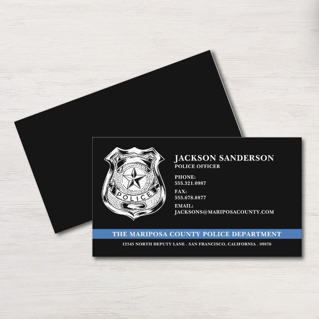 Custom Police Department Law Enforcement Logo Business Card (Custom Police Department Law Enforcement Logo Business Card)