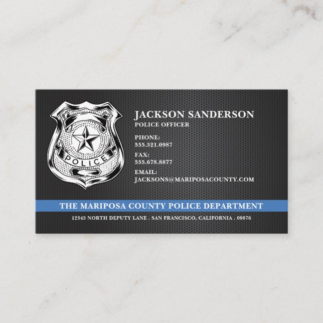 Custom Police Department Law Enforcement Logo Business Card (Front)