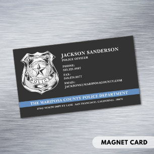 Custom Police Department Law Enforcement Logo Magnetic Business Card