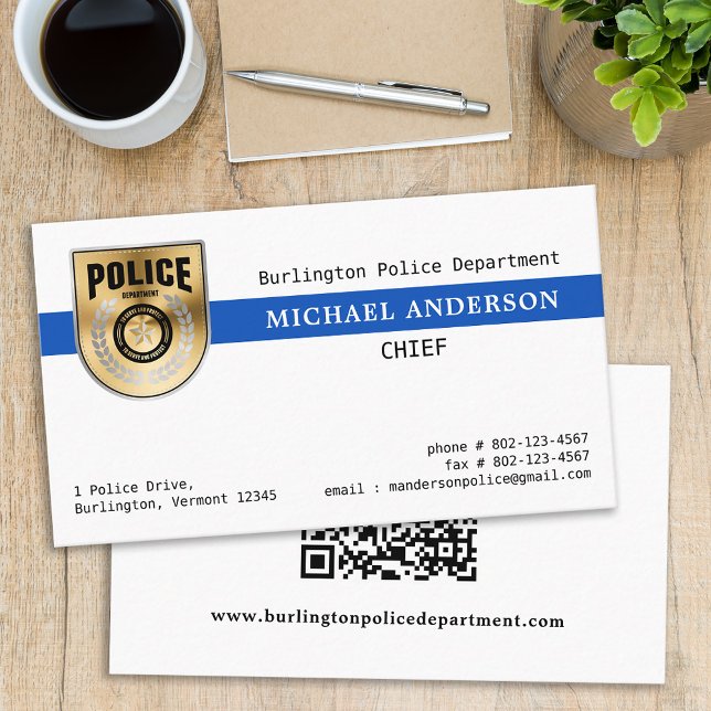 Custom Police Department Logo Law Enforcement  Business Card (Creator Uploaded)