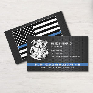 Custom Police Department Thin Blue Line Logo Business Card