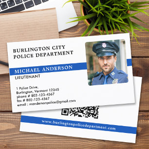 Custom Police Officer Cop Photo Law Enforcement  Business Card