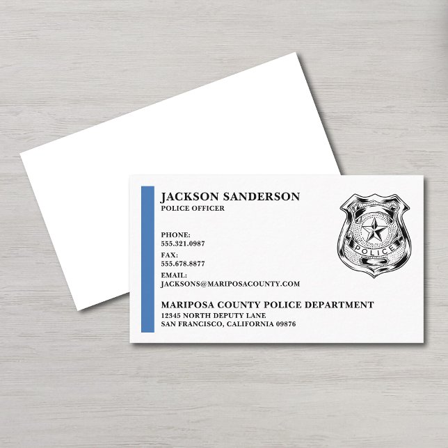 Custom Police Officer Department Law Enforcement Business Card (Custom Police Officer Department Law Enforcement Business Card)