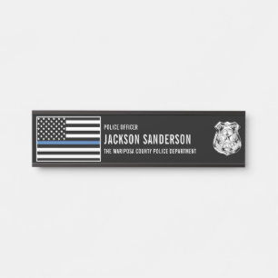 Custom Police Officer Department Thin Blue Line Door Sign
