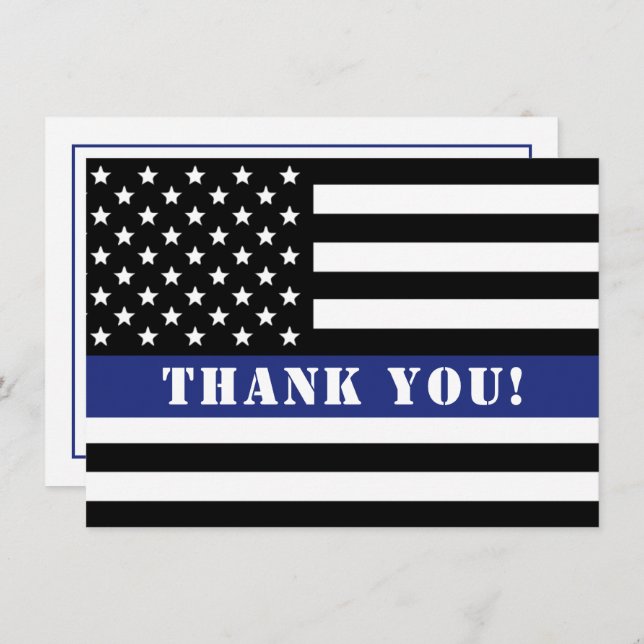 Custom Police Officer Law Enforcement Appreciation Thank You Card (Front/Back)
