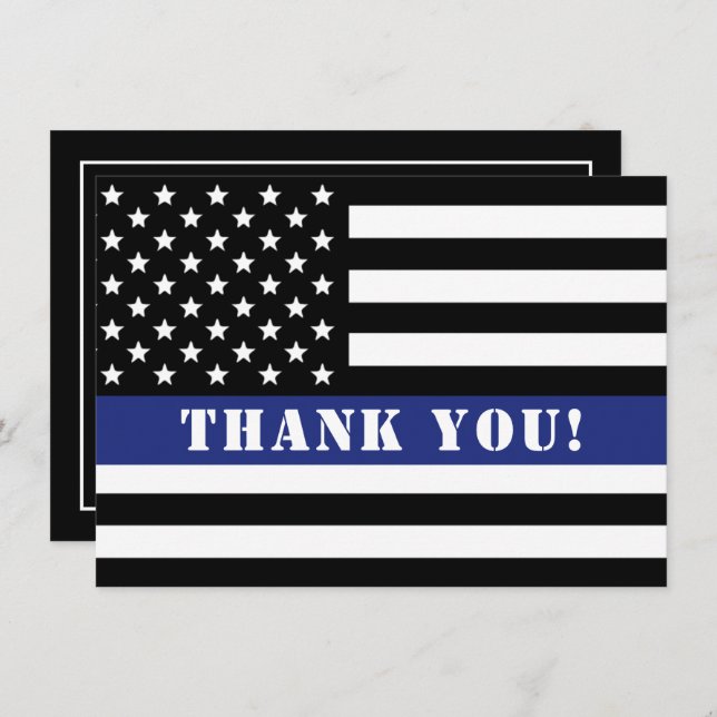 Custom Police Officer Law Enforcement Appreciation Thank You Card (Front/Back)