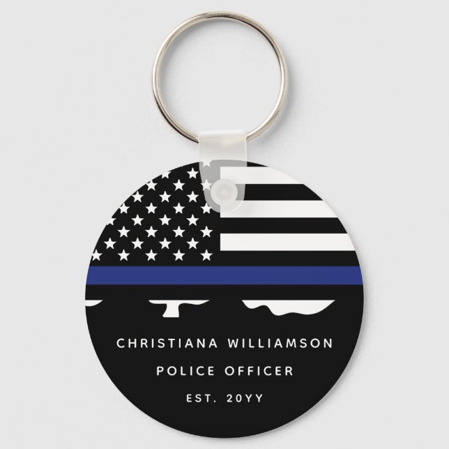Custom Police Officer Police Academy Graduation  Key Ring (Front)
