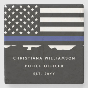 Custom Police Officer Police Academy Graduation  Stone Coaster