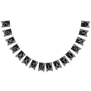 Custom Police Officer Thin Blue Line Congrats Bunting