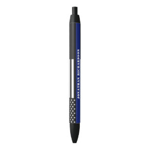 Custom Police Officer Thin Blue Line Police Dept Black Ink Pen