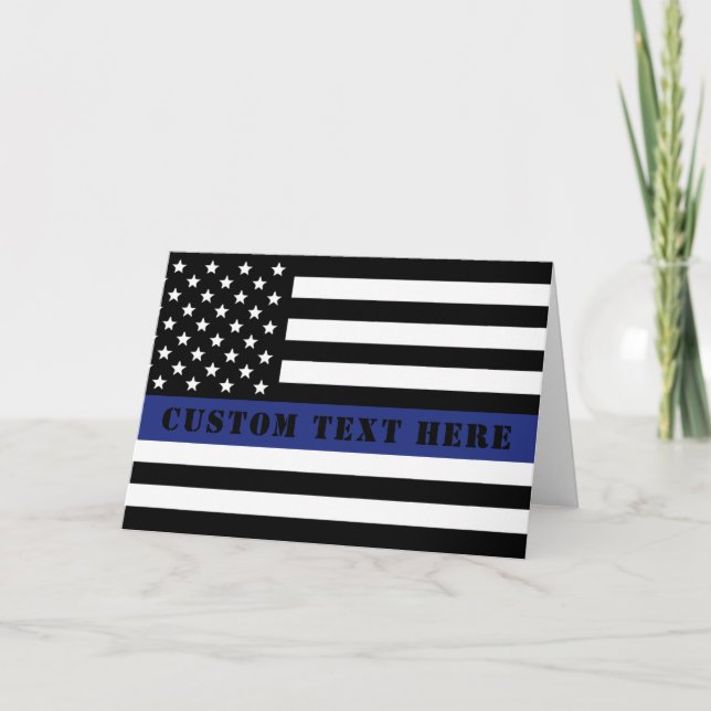 Custom Police Officer Thin Blue Line Police Dept. Card (Front)