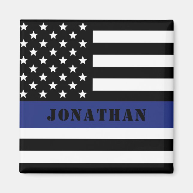 Custom Police Officer Thin Blue Line Police Dept Magnet (Front)