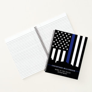 Custom Police Officer Thin Blue Line Police Gifts Notebook