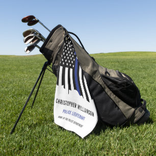 Custom Police Officer Thin Blue Line Police Golf Towel