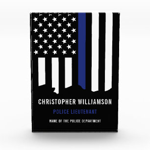 Custom Police Officer Thin Blue Line Police Photo Block