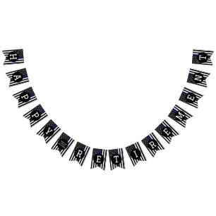 Custom Police Officer Thin Blue Line Retirement  Bunting