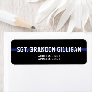 Custom Police Officer Thin Blue Line Return Address Label