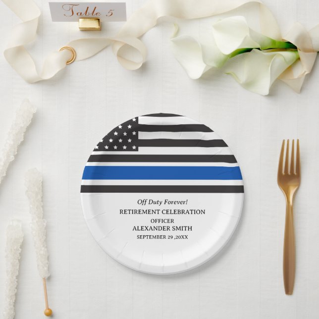 Custom Police Retirement Party Paper Plate (Wedding)