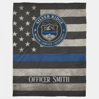 Custom Police Thin Blue Line Blanket