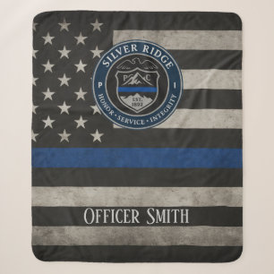 Custom Police Thin Blue Line Blanket