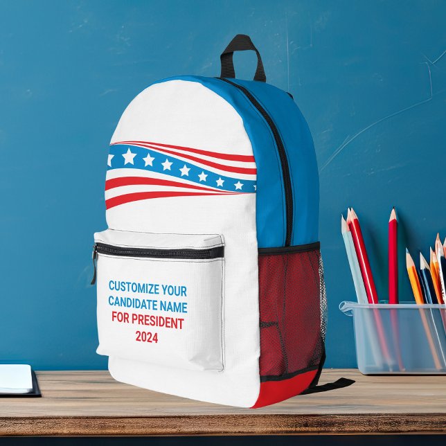 Custom Political Campaign 2024 American Flag Printed Backpack (Creator Uploaded)
