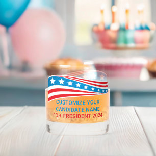 Custom Political Campaign 2024 American Flag Whiskey Glass