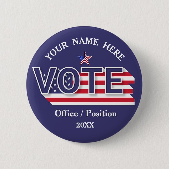 Custom Political Campaign  6 Cm Round Badge (Front)