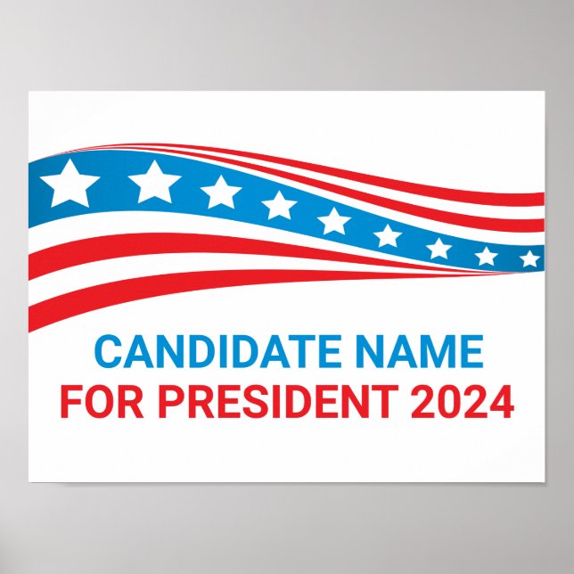 Custom Political Campaign American Flag Template Poster (Front)